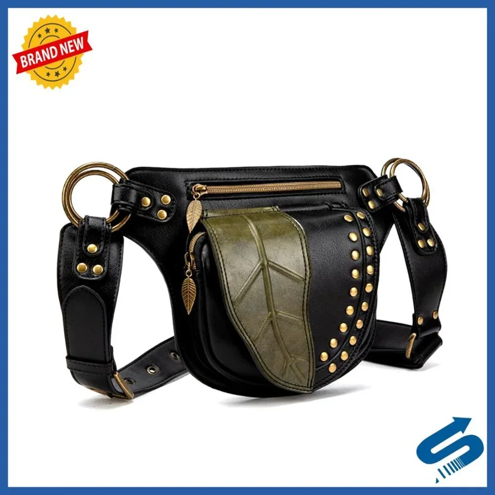 PU Leather Crossbody Waist Bag, Adjustable Strap, Slim Lightweight Daily